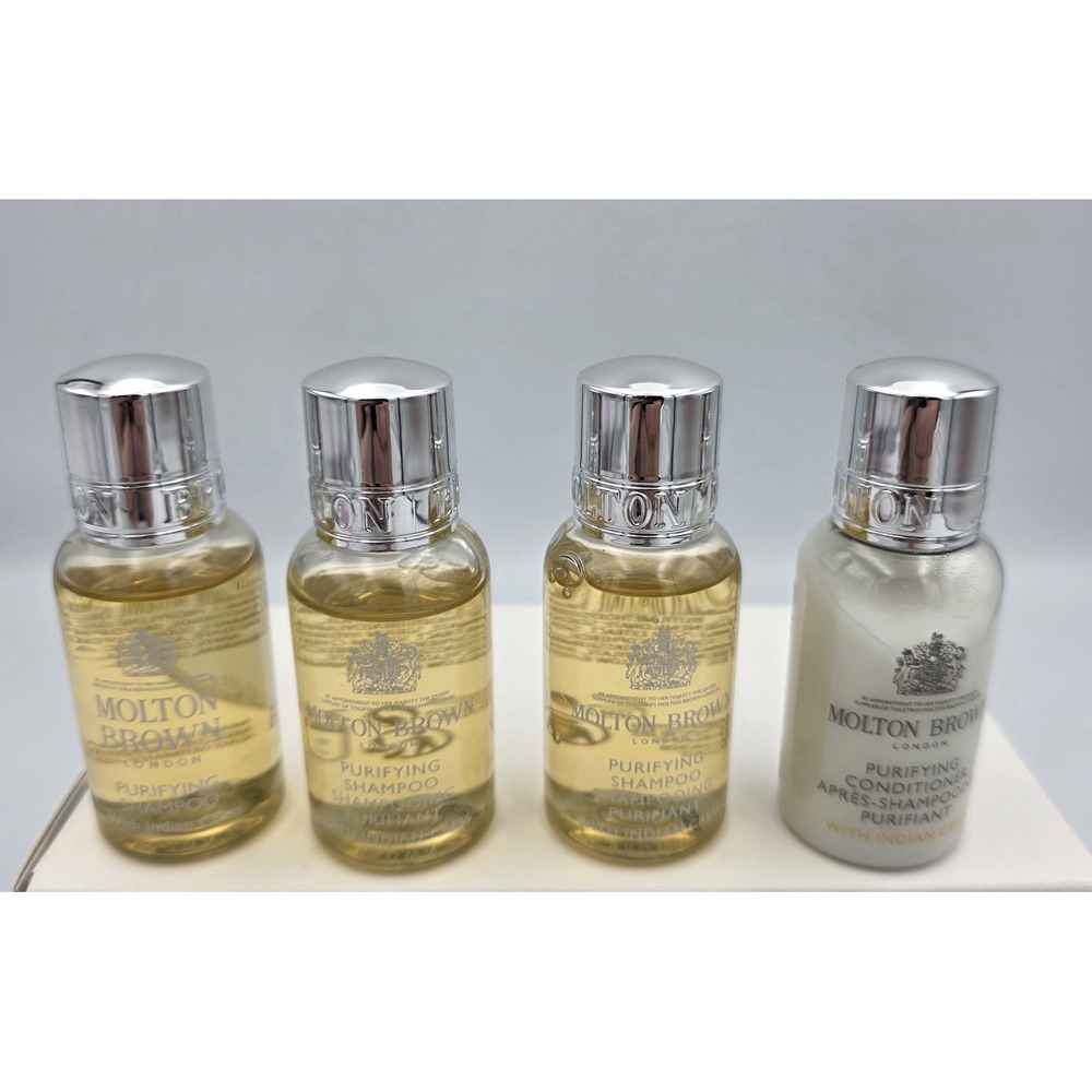 Molton Brown Purifying Shampoo (3) &  Conditioner (1) with Indian Cress 1 fl.oz